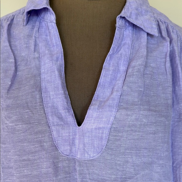 Sigrid Olsen Purple 3/4 Sleeve Polo Collar Blouse - Picture 10 of 17